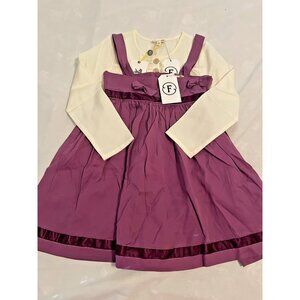 New Finding Foxtale outfit Girls Sz 6 Fable Knot Dress purple,‎ cream blouse 2pc